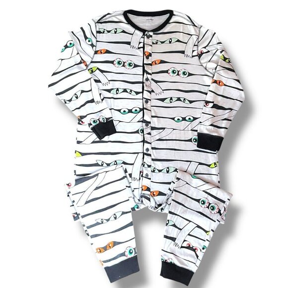 Old Navy Halloween Pajamas Sz Small Matching Family Glow in the Dark Mummy Eyes - Picture 10 of 15